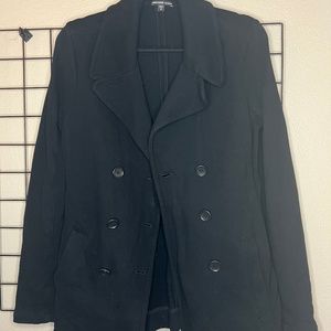 James Perse Double Breasted Black Coat Jacket (Size 3 or Medium)